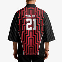 Custom Basketball New Zealand Kimono Red Maori Ta Moko Indigenous LT9 - Polynesian Pride
