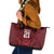 Custom Basketball New Zealand Leather Tote Bag Red Maori Ta Moko Indigenous - Polynesian Pride