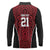 Custom Basketball New Zealand Long Sleeve Polo Shirt Red Maori Ta Moko Indigenous - Polynesian Pride