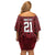 Custom Basketball New Zealand Off Shoulder Short Dress Red Maori Ta Moko Indigenous - Polynesian Pride