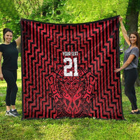 Custom Basketball New Zealand Quilt Red Maori Ta Moko Indigenous - Polynesian Pride