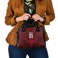Custom Basketball New Zealand Shoulder Handbag Red Maori Ta Moko Indigenous - Polynesian Pride