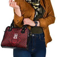 Custom Basketball New Zealand Shoulder Handbag Red Maori Ta Moko Indigenous - Polynesian Pride