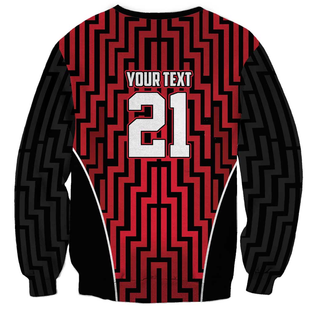 Custom Basketball New Zealand Sweatshirt Red Maori Ta Moko Indigenous - Polynesian Pride