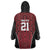 Custom Basketball New Zealand Wearable Blanket Hoodie Red Maori Ta Moko Indigenous - Polynesian Pride