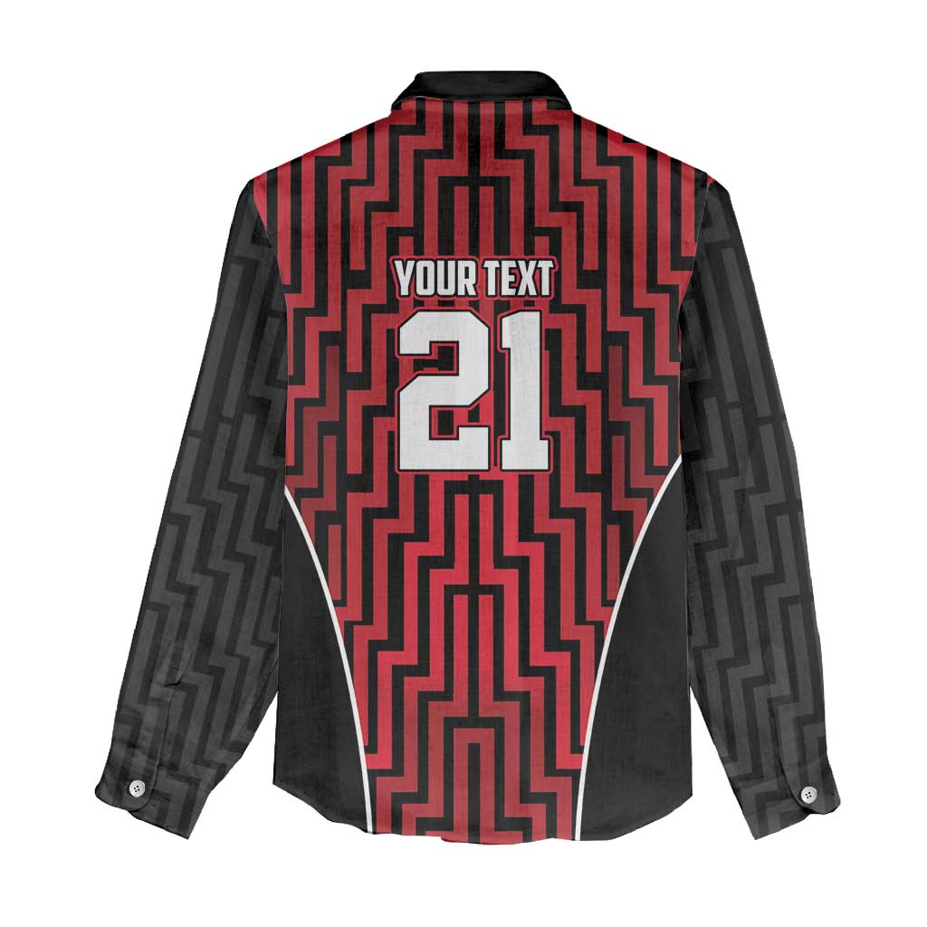 Custom Basketball New Zealand Women Casual Shirt Red Maori Ta Moko Indigenous LT9 - Polynesian Pride