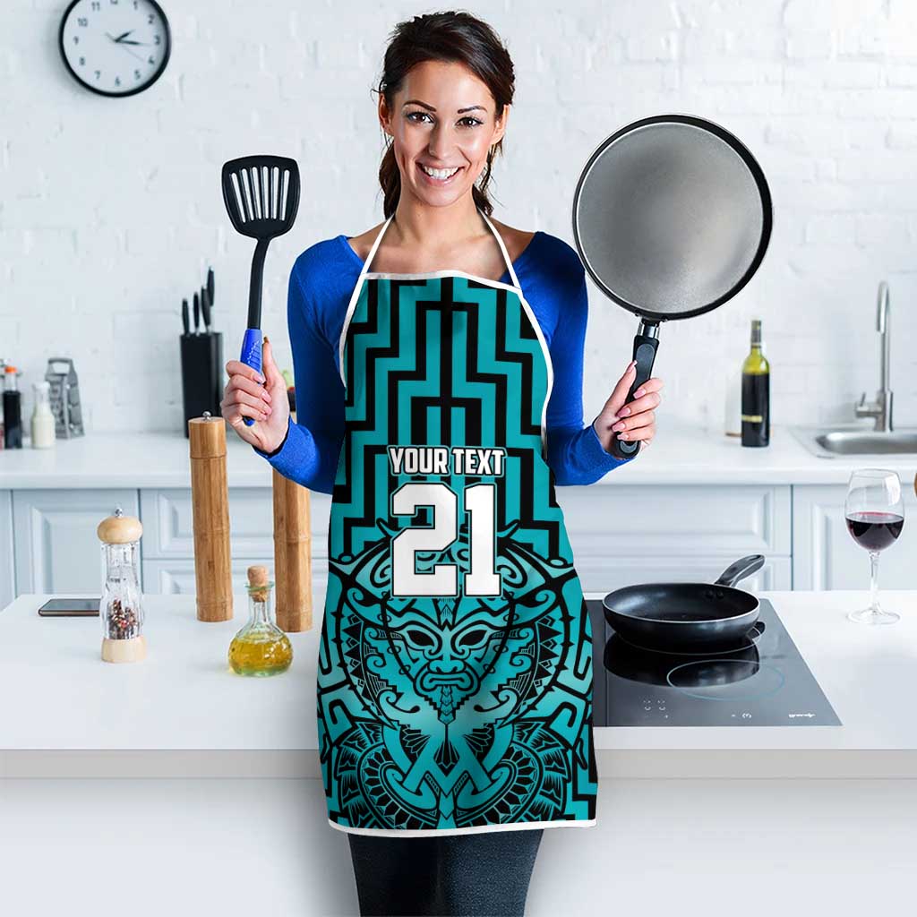 Custom Basketball New Zealand Apron Teal Maori Ta Moko Indigenous - Polynesian Pride