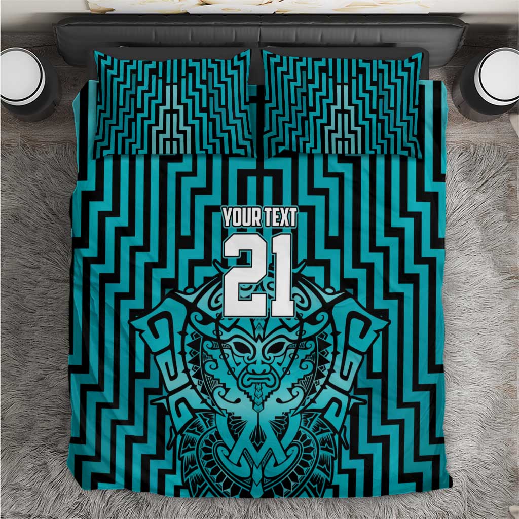 Custom Basketball New Zealand Bedding Set Teal Maori Ta Moko Indigenous LT9 Teal - Polynesian Pride