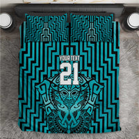 Custom Basketball New Zealand Bedding Set Teal Maori Ta Moko Indigenous LT9 Teal - Polynesian Pride