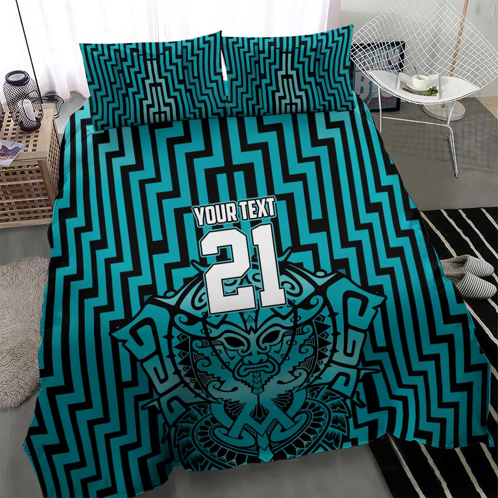 Custom Basketball New Zealand Bedding Set Teal Maori Ta Moko Indigenous LT9 - Polynesian Pride