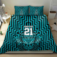 Custom Basketball New Zealand Bedding Set Teal Maori Ta Moko Indigenous LT9 - Polynesian Pride