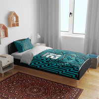 Custom Basketball New Zealand Bedding Set Teal Maori Ta Moko Indigenous LT9 - Polynesian Pride