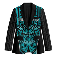 Custom Basketball New Zealand Blazer Teal Maori Ta Moko Indigenous - Polynesian Pride