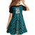 Custom Basketball New Zealand Family Matching Off The Shoulder Long Sleeve Dress and Hawaiian Shirt Teal Maori Ta Moko Indigenous - Polynesian Pride