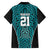 Custom Basketball New Zealand Family Matching Off The Shoulder Long Sleeve Dress and Hawaiian Shirt Teal Maori Ta Moko Indigenous - Polynesian Pride