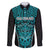 Custom Basketball New Zealand Family Matching Off The Shoulder Long Sleeve Dress and Hawaiian Shirt Teal Maori Ta Moko Indigenous - Polynesian Pride