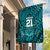 Custom Basketball New Zealand Garden Flag Teal Maori Ta Moko Indigenous - Polynesian Pride