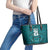 Custom Basketball New Zealand Leather Tote Bag Teal Maori Ta Moko Indigenous - Polynesian Pride