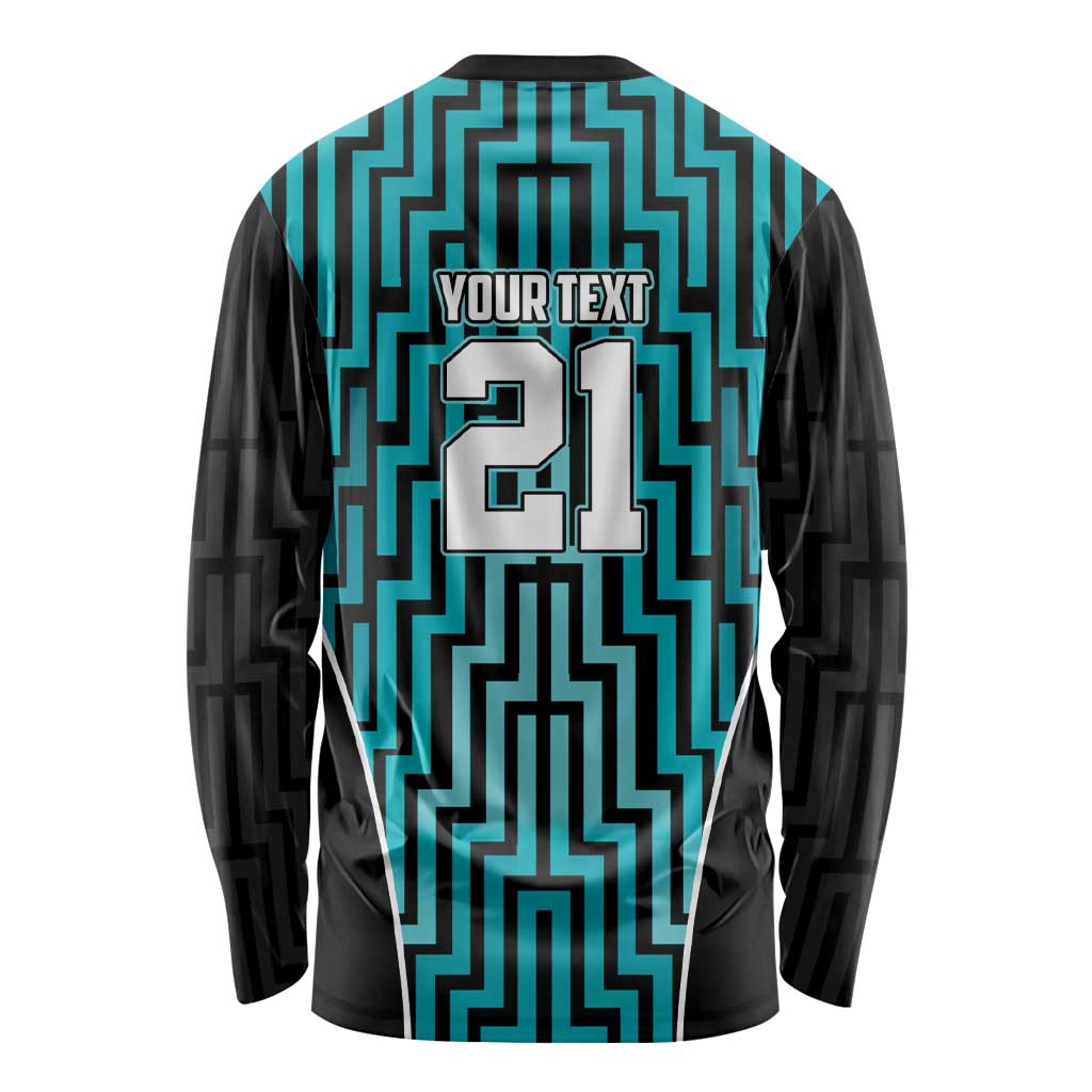 Custom Basketball New Zealand Long Sleeve Shirt Teal Maori Ta Moko Indigenous - Polynesian Pride