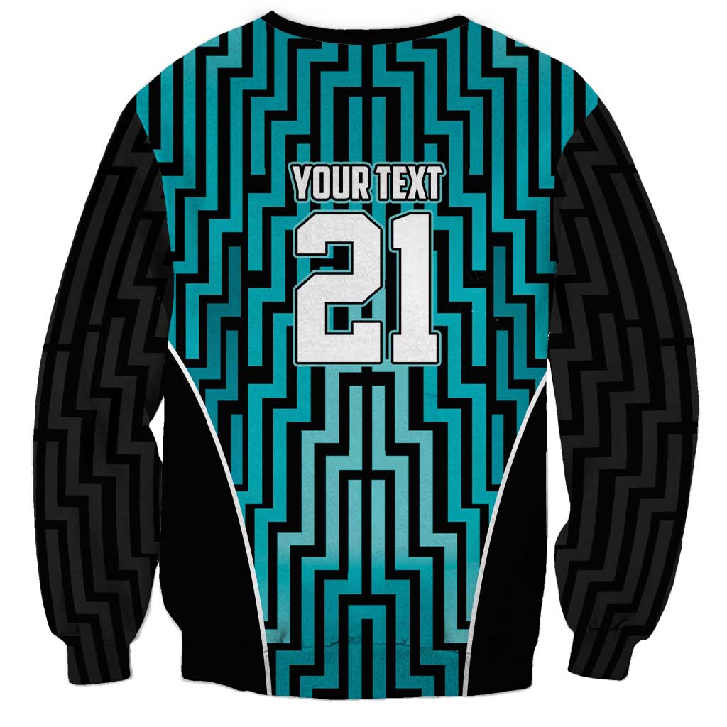 Custom Basketball New Zealand Sweatshirt Teal Maori Ta Moko Indigenous - Polynesian Pride