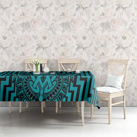 Custom Basketball New Zealand Tablecloth Teal Maori Ta Moko Indigenous LT9 - Polynesian Pride