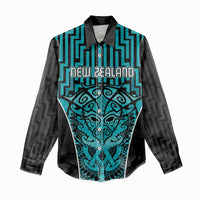Custom Basketball New Zealand Women Casual Shirt Teal Maori Ta Moko Indigenous LT9 - Polynesian Pride