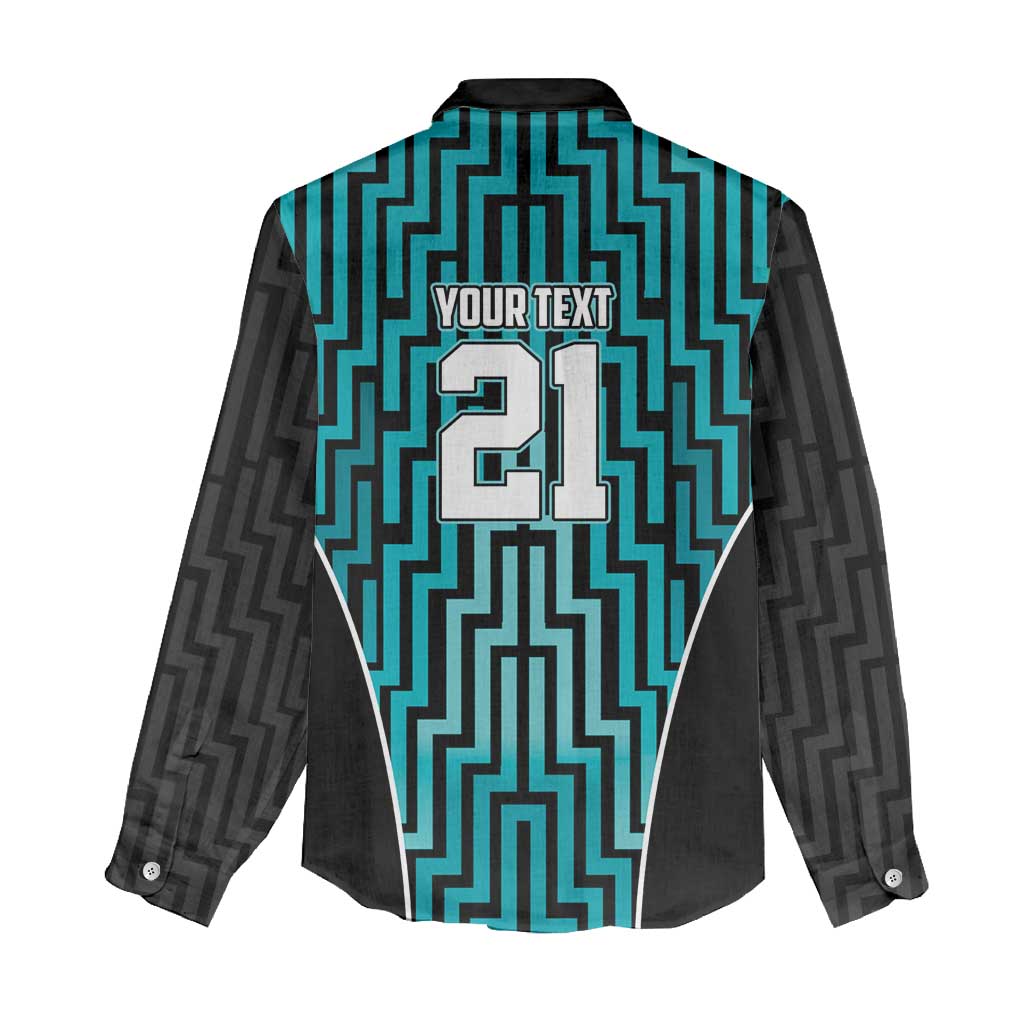 Custom Basketball New Zealand Women Casual Shirt Teal Maori Ta Moko Indigenous LT9 - Polynesian Pride