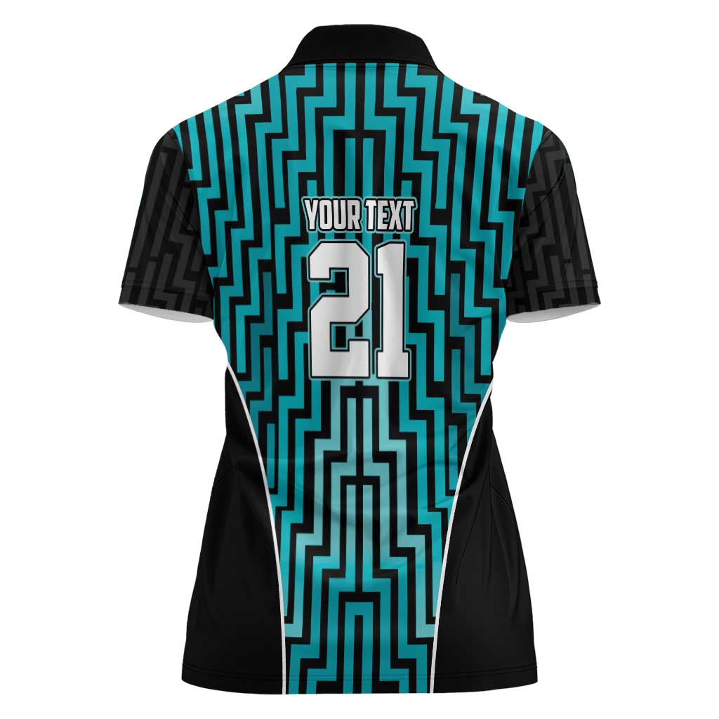 Custom Basketball New Zealand Women Polo Shirt Teal Maori Ta Moko Indigenous LT9 - Polynesian Pride