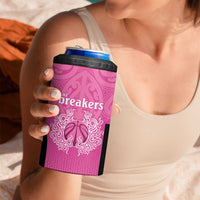 New Zealand Custom 4 in 1 Can Cooler Tumbler Fire Basketball Maori Tribal Pink LT9 - Polynesian Pride