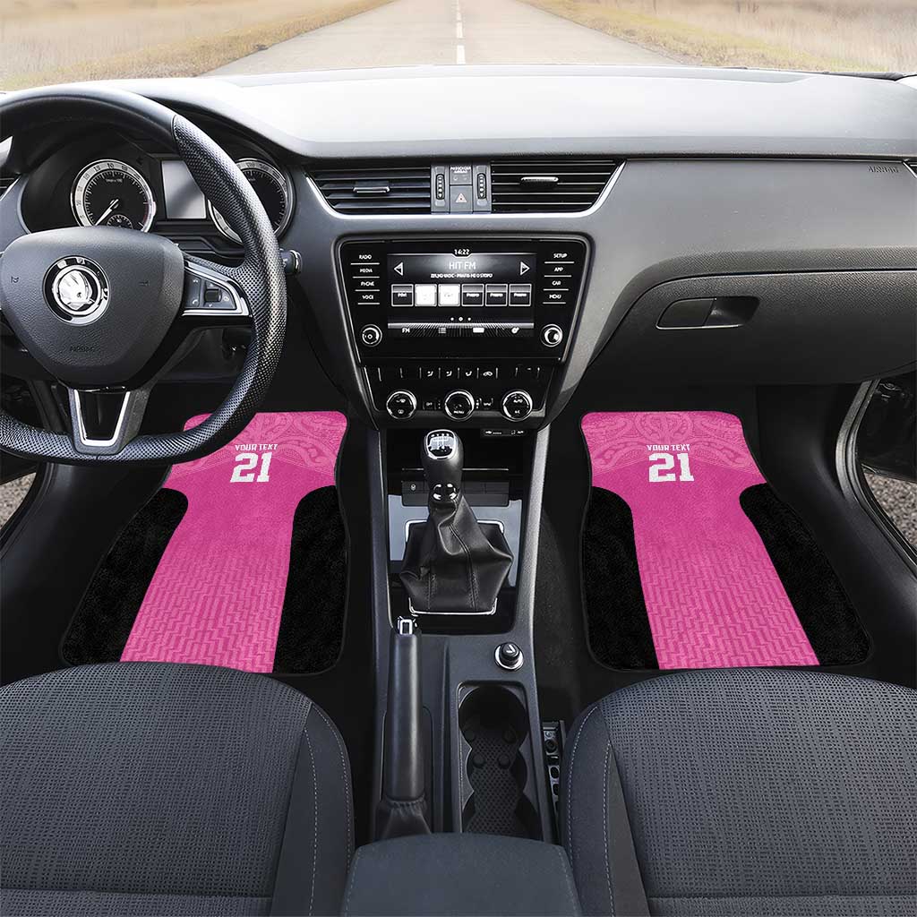 New Zealand Custom Car Mats Fire Basketball Maori Tribal Pink - Polynesian Pride