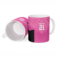New Zealand Custom Ceramic Mug Fire Basketball Maori Tribal Pink LT9 - Polynesian Pride