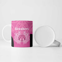New Zealand Custom Ceramic Mug Fire Basketball Maori Tribal Pink LT9 - Polynesian Pride