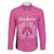New Zealand Custom Family Matching Off The Shoulder Long Sleeve Dress and Hawaiian Shirt Fire Basketball Maori Tribal Pink - Polynesian Pride