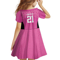 New Zealand Custom Family Matching Off Shoulder Short Dress and Hawaiian Shirt Fire Basketball Maori Tribal Pink LT9 - Polynesian Pride