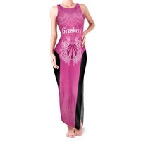 New Zealand Custom Family Matching Tank Maxi Dress and Hawaiian Shirt Fire Basketball Maori Tribal Pink LT9 Mom's Dress Pink - Polynesian Pride