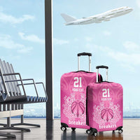 New Zealand Custom Luggage Cover Fire Basketball Maori Tribal Pink - Polynesian Pride