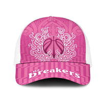New Zealand Mesh Trucker Cap Fire Basketball Maori Tribal Pink - Polynesian Pride