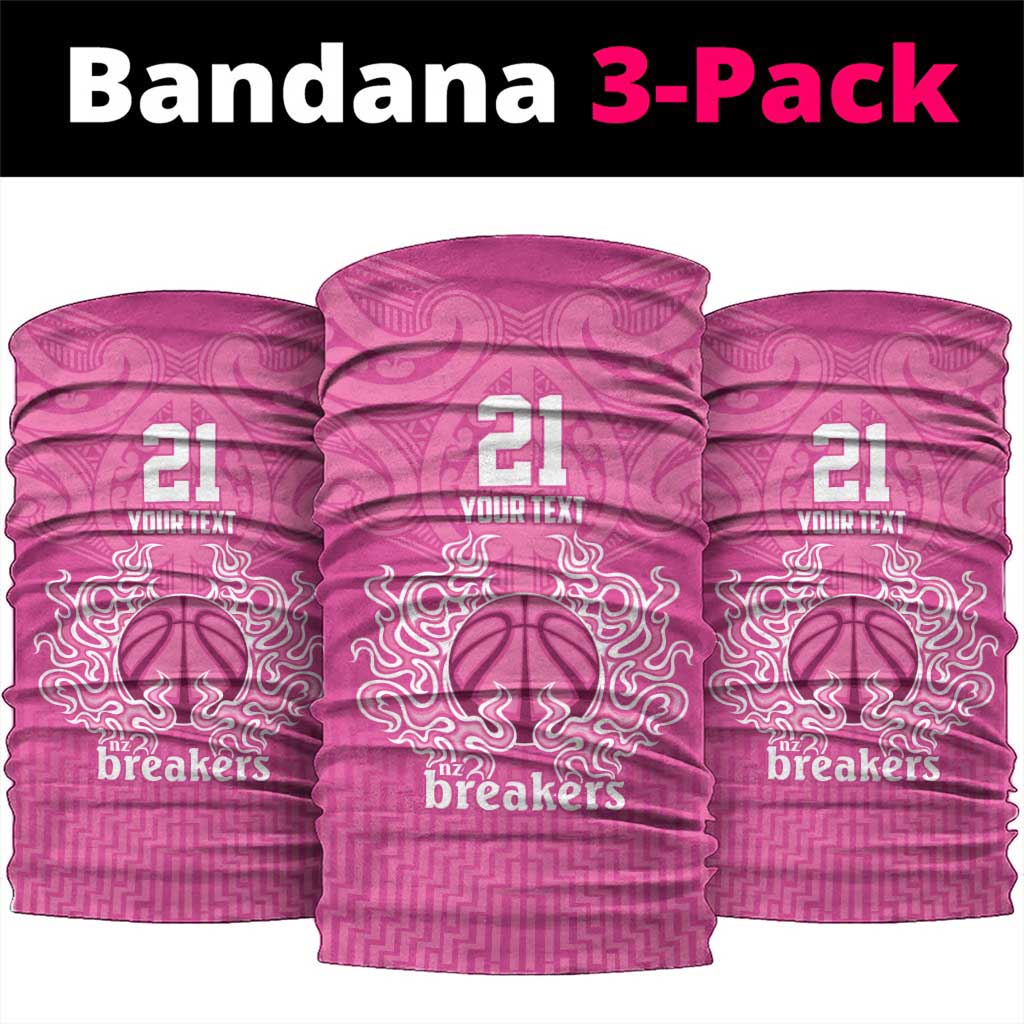 New Zealand Neck Gaiter Fire Basketball Maori Tribal Pink LT9