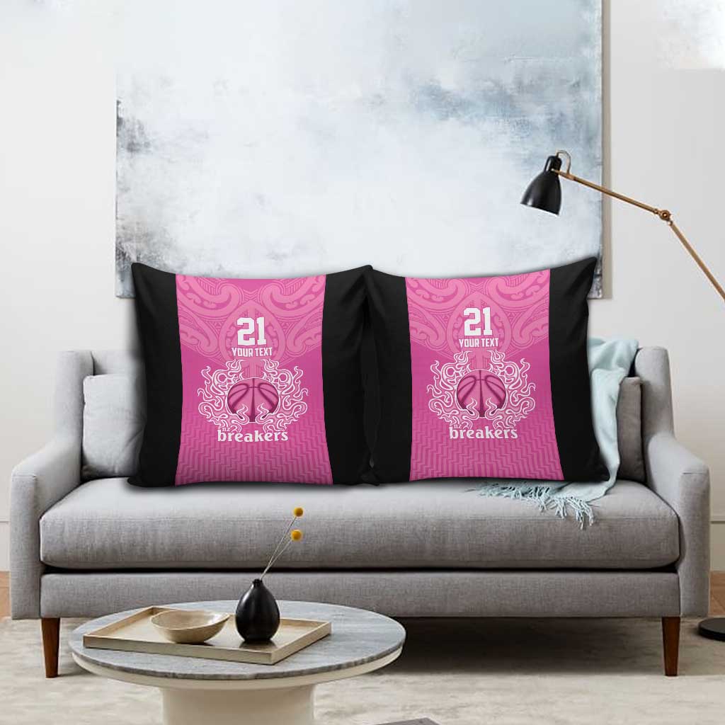 New Zealand Custom Pillow Cover Fire Basketball Maori Tribal Pink - Polynesian Pride