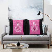 New Zealand Custom Pillow Cover Fire Basketball Maori Tribal Pink - Polynesian Pride