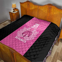 New Zealand Custom Quilt Fire Basketball Maori Tribal Pink - Polynesian Pride