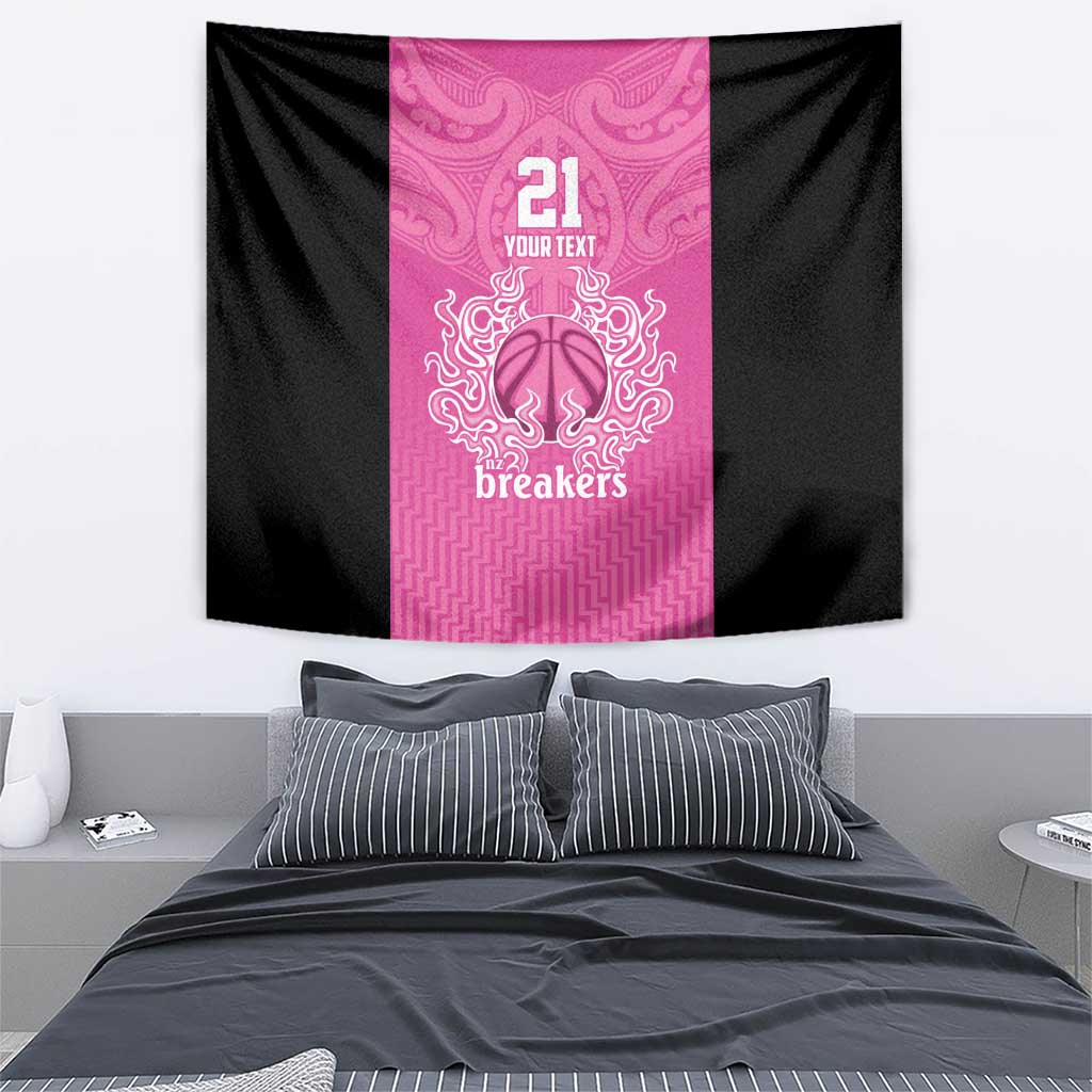 New Zealand Custom Tapestry Fire Basketball Maori Tribal Pink LT9 - Polynesian Pride
