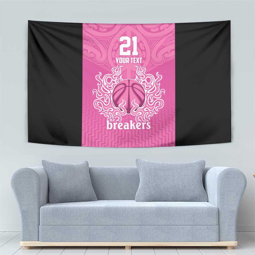 New Zealand Custom Tapestry Fire Basketball Maori Tribal Pink LT9 - Polynesian Pride