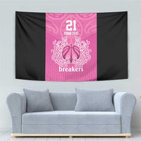 New Zealand Custom Tapestry Fire Basketball Maori Tribal Pink LT9 - Polynesian Pride