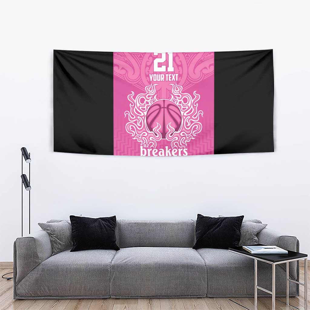 New Zealand Custom Tapestry Fire Basketball Maori Tribal Pink LT9 - Polynesian Pride