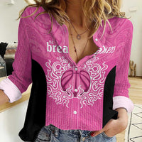 New Zealand Custom Women Casual Shirt Fire Basketball Maori Tribal Pink LT9 Female Pink - Polynesian Pride