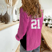 New Zealand Custom Women Casual Shirt Fire Basketball Maori Tribal Pink LT9 - Polynesian Pride