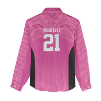 New Zealand Custom Women Casual Shirt Fire Basketball Maori Tribal Pink LT9 - Polynesian Pride
