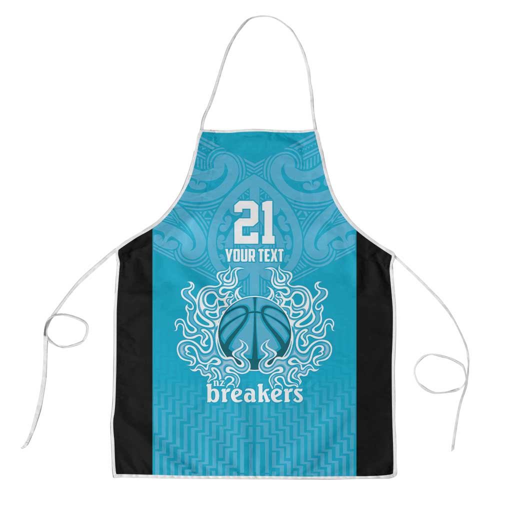 New Zealand Custom Apron Fire Basketball Maori Tribal Sky Blue LT9 Blue - Polynesian Pride