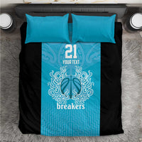 New Zealand Custom Bedding Set Fire Basketball Maori Tribal Sky Blue LT9 Blue - Polynesian Pride